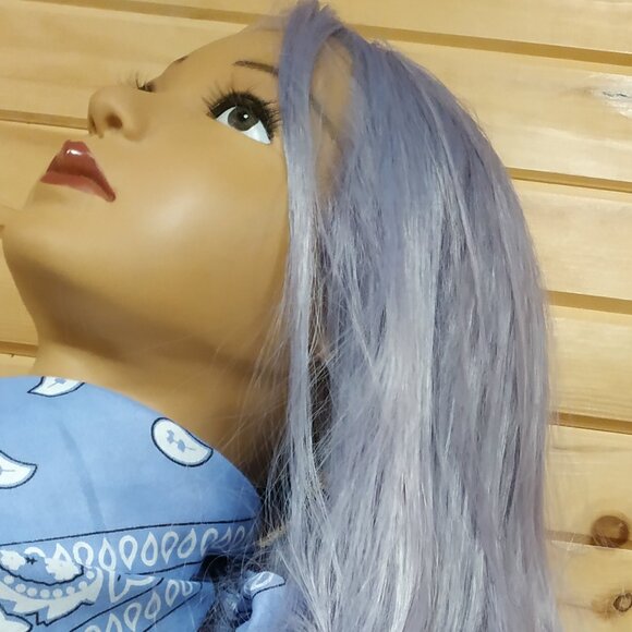 Light Purple Synthetic Lace Front Costume Wig, 24" - Picture 10 of 11